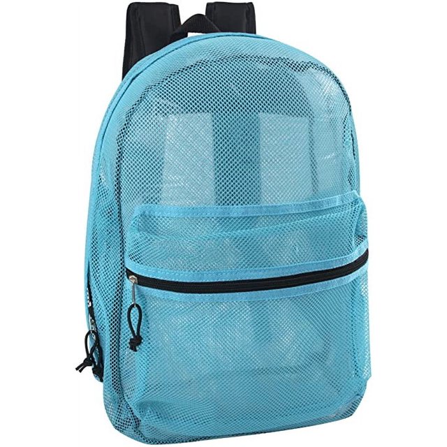 Transparent Mesh Backpacks for School Kids, Beach, Travel Mesh See