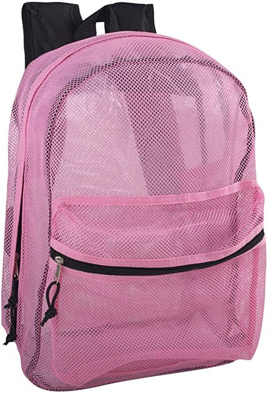 Cute pink school backpack with patches. Kids bag for school