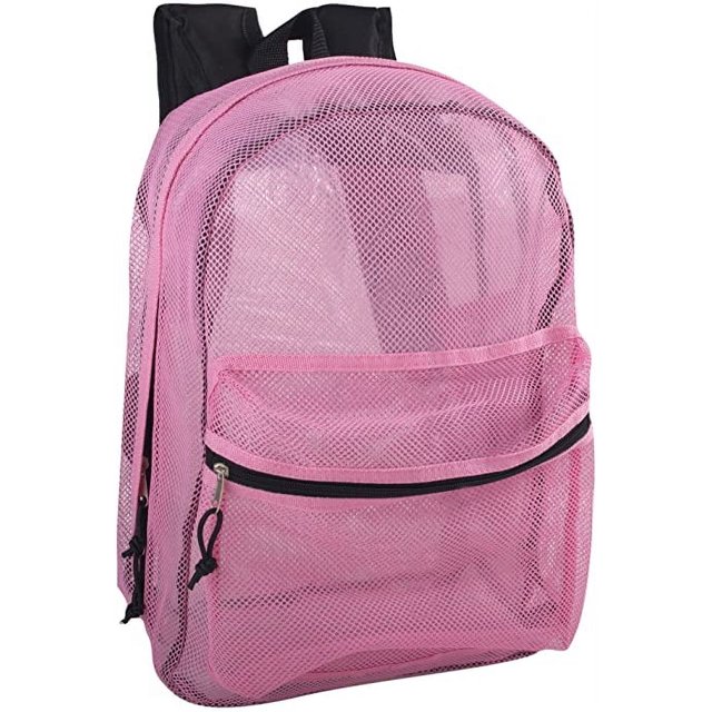 Transparent Mesh Backpacks for School Kids, Beach, Travel Mesh See