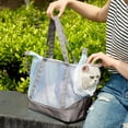 thumbnail image 1 of Transparent Mesh Cats Bag, Escape-Proof Cats Sling Bag Shoulder Bag, Handheld Breathable Pet Bag with Adjustable Drawstring Drobe Window and Internal Traction Rope Buckle(Gray), 1 of 6