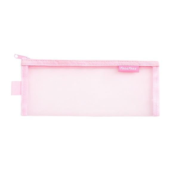 Transparent Mesh Pencil Case With Large Capacity, Clear High Appearance Storage Bag For Stationery Organizer, Realistic Pencil Pouch For Office, Light Pink (Multicolor, 1.00)