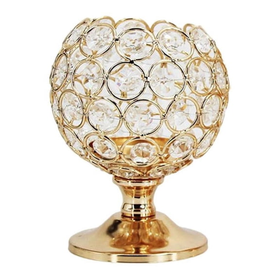 Transparent Metal Iron Crystal Candle Holder Candlesticks Gold Votive Candle Stand for Anniversary Home Table Centerpiece Wedding