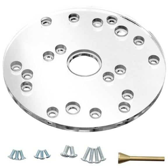Transparent Milling Machine Router Base Featuring Centering Pin Standardized Mounting Hole For Woodworking Tool