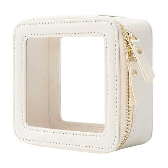 Transparent Mini Cosmetic Bag for Women Portable Zippered Makeup Pouch Travel Toiletry Organizer Car Storage Accessory