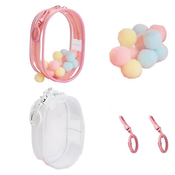 Transparent Mini Display Bag, PVC Figurine Storage Pouch, Clear Collectible Organizer with Keychain, Hanging for Backpack, Purse, Closet Organization, 2.6 x 1.6 x 4.1 in6.5 x 4 x 10.5 cm