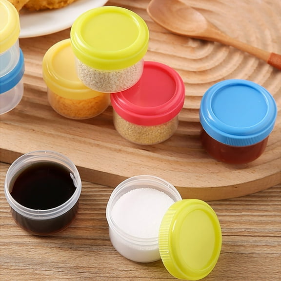 Transparent Mini Plastic Jar Box,Dispenser Bottle,Reusable Tomato Jar Salad Bottle Seasoning Bottle,Salad Dressing Container,Small Condiment Containers with Lids for Lunch Bento,Dishwasher Safe,Blue