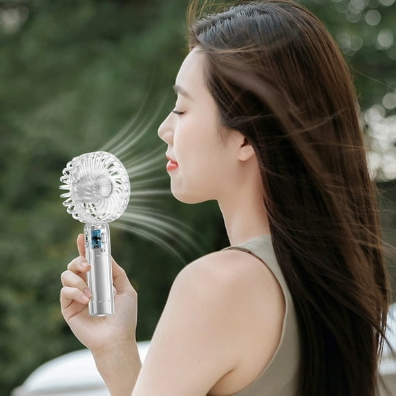 Transparent Mini Portable Handheld Fan, 3 Speed Mute Lightweight USB Rechargeable Fan for Indoor Outdoor Travel Office Home, Summer Gifts