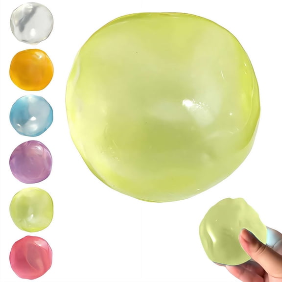 Transparent Moonlight Sensory Ball, Slow Rising Gel Stress Ball for Adults Office Desk, Soft TPR Fidget Accessory
