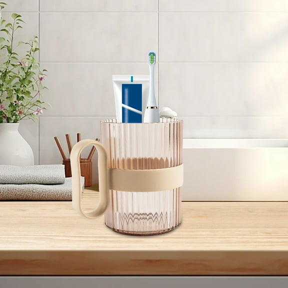 Transparent Mouthwash Cup, 380ML Rinsing and Brushing Cup for Couples and Childs, Durable Plastic Bathroom Accessory, Easy to Clean, Travel, Home, Daily Oral Hygiene Use