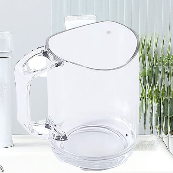 Transparent Mouthwash Cup, Plastic Rinsing Cup with Stable Base, Reusable Bathroom Cup for Home, Travel, and Outdoor Use