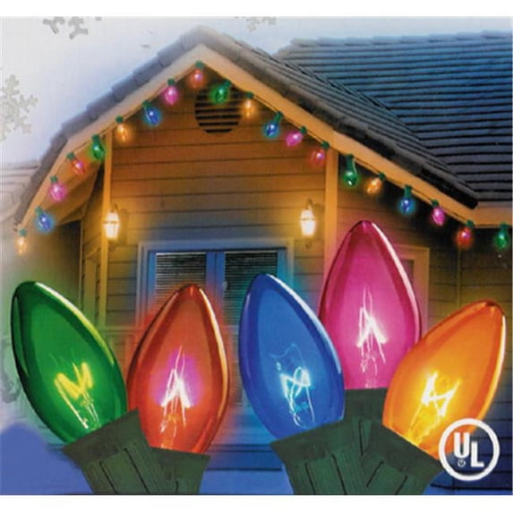 Transparent Multi-Color C9 Twinkle Christmas Lights