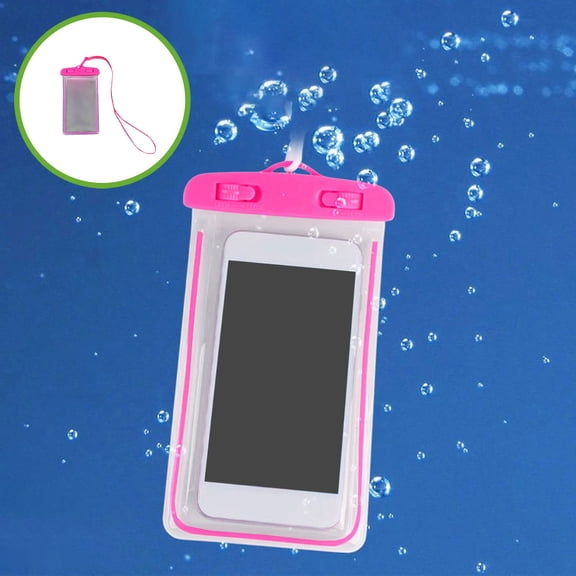 Transparent Night Glow Waterproof Phone Bag – IPX8 Floating Dry Case with Fluorescent, Touchscreen & Side Button Access, for Swimming, Rafting, Hot Spring, Diving