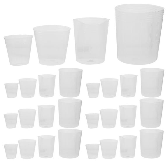 Transparent Nursery Cup 36 Pcs Clear Pots for Plants Outdoor Orchid Indoor with Hole Plastic