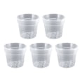 thumbnail image 1 of Transparent Nursery Flower Pots 5 Pack Set Indoor Outdoor Universal Containers 5 6 7 Inch Sizes 5PCS, 1 of 8