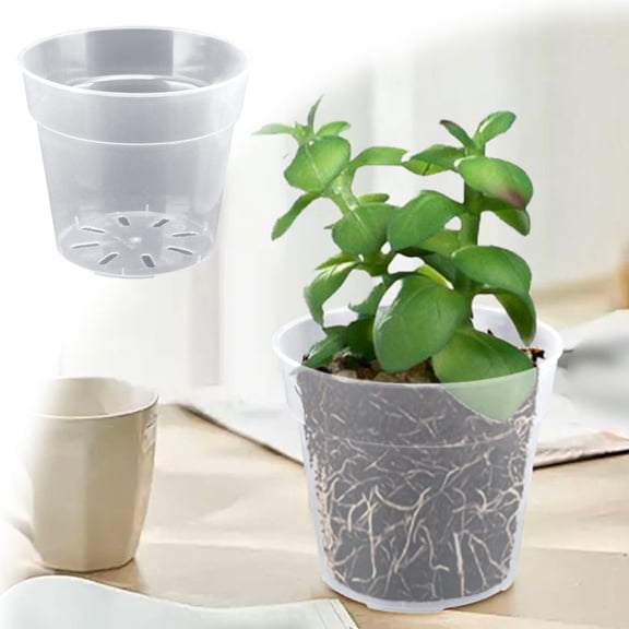 Transparent Nursery Flowerpot 5 Pack Set 5 6 7 Inch Pots for Indoor Outdoor Gardening Universal Container 5PCS