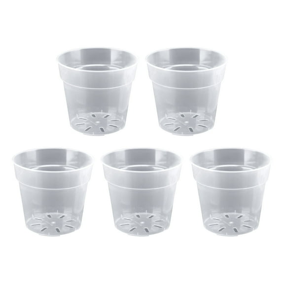 Transparent Nursery Flowerpot 5 Pack Set Universal Indoor Outdoor Garden Container Pots 5PCS