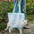 thumbnail image 1 of Transparent Nylon Mesh Cats Bag, Portable Foldable Pet Carrier, Breathable One Shoulder Crossbody Travel Bag with Internal Traction Rope, Comfortable and Safe for Pet Travel, 1 of 6