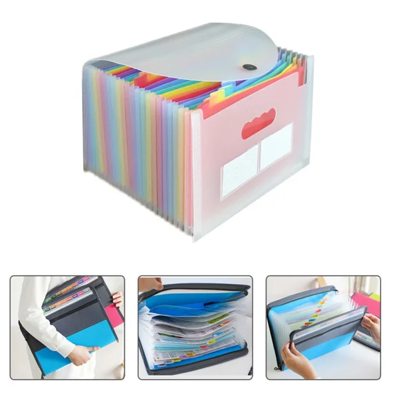 Transparent Organ Bag Travel Miss Document Folders Accordion File