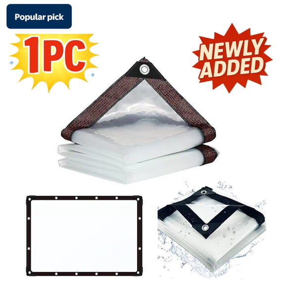 Transparent Outdoor Tarpaulin – Windproof, Waterproof, PE Material – Sunproof & Rainproof – Heavy-Duty Tear-Resistant Cover for Protection|YISHFHP,3M*2M