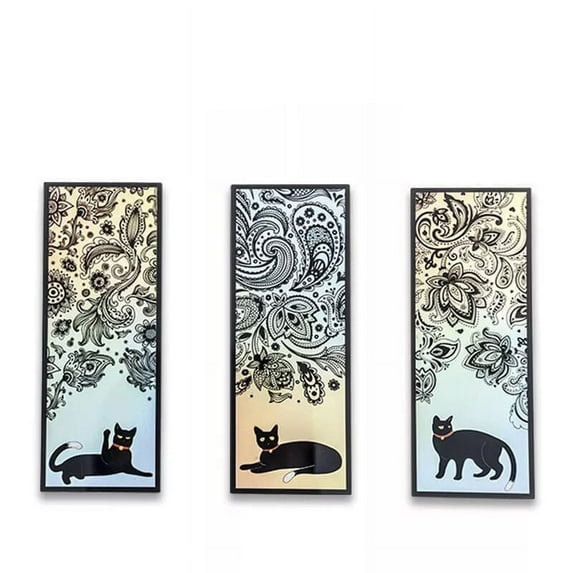 Transparent PET Creative Bookmark for Reading - Cute Cat Design Size 1.8x4.6 Inches