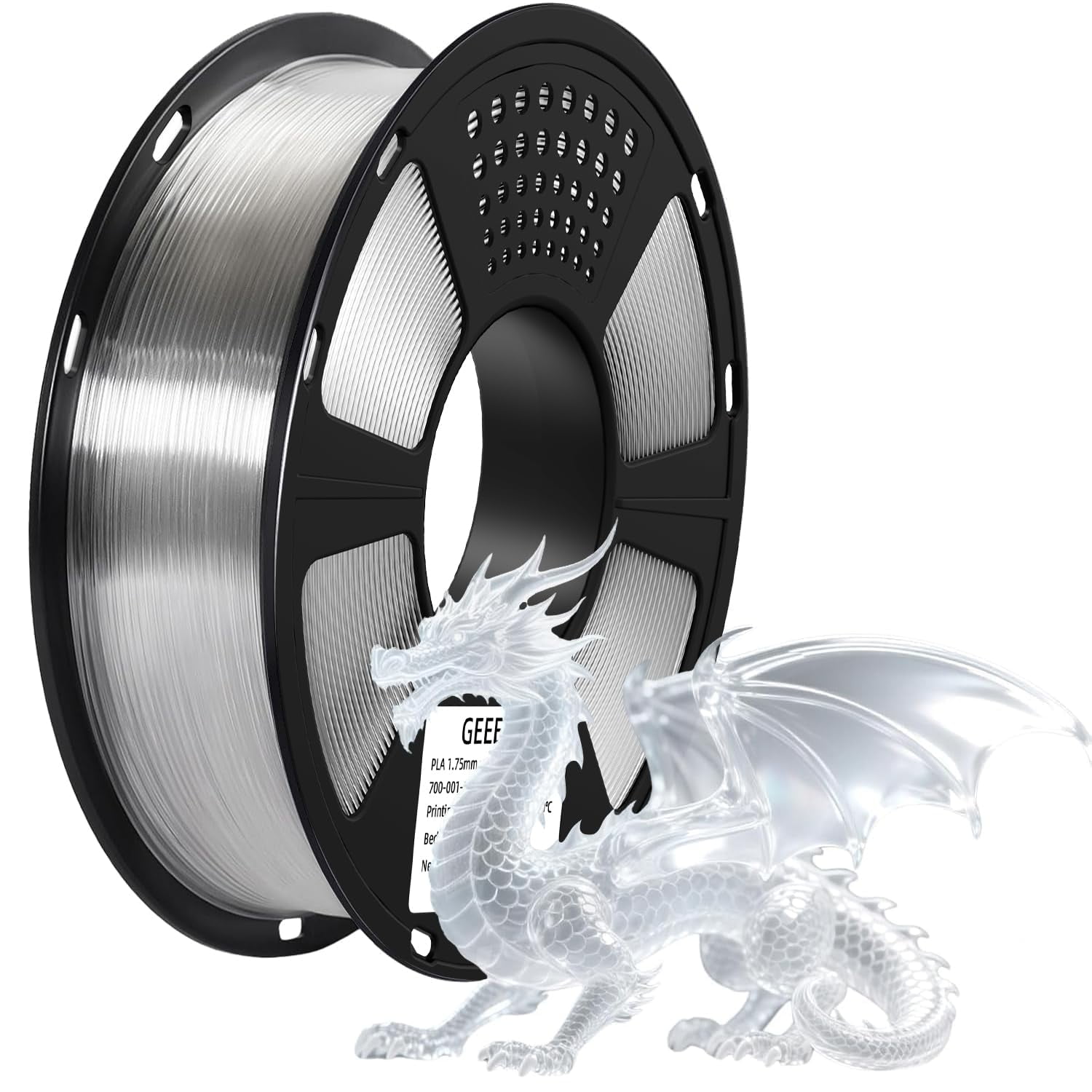 Transparent PETG Filament 1.75mm, 1 KG (2.2lbs) Neatly Wound Spool 3D Printer Filament, High-Toughness, ±0.02mm Accuracy, Non-Clogging & Non-Stringing, Fits Most FDM Printers, Clear