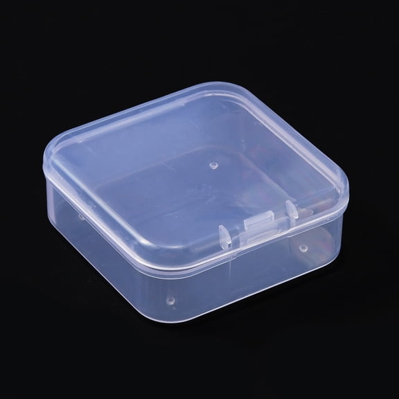 Transparent PP Bead Storage Containers Square White 5.5x5.5x2cm Inner Diameter: 5.1x5.1x1.6cm