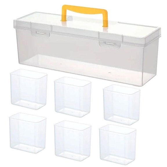 Transparent PP Storage Box - Large Capacity Organizer for Screws & Small Parts, Modular Design, Dustproof & Leak-proof