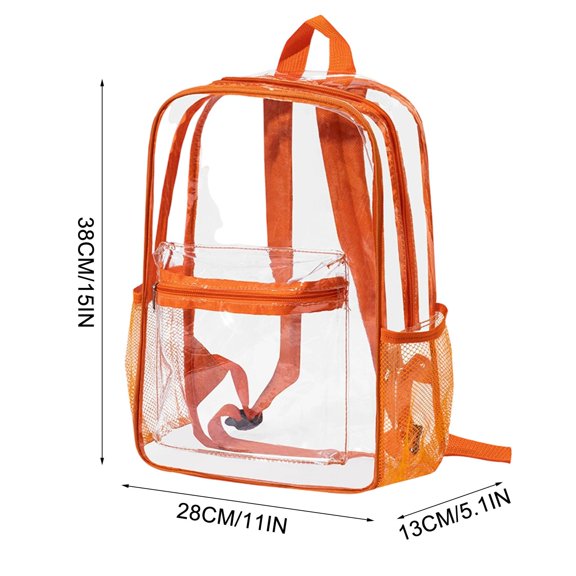 Transparent PVC Backpack, Clear Stadium Approved Safety Bag, Multi-Pocket Storage See-Through Pack, Ideal for Sports Events Concerts and Festivals, Compliant Carryall for Venue Entry