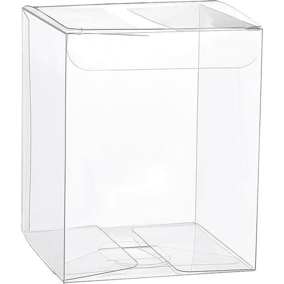 Transparent PVC Box Treat Gift Box for Wedding Party Baby Shower Packing Box Rectangle Clear 8x8x10cm