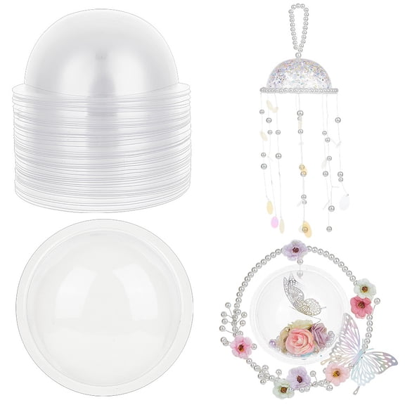 Transparent PVC Display Dome Plant Terrarium Decor Half Round for DIY Display Case Wish Bottle Clear 123x65mm Inner Diameter: 108mm
