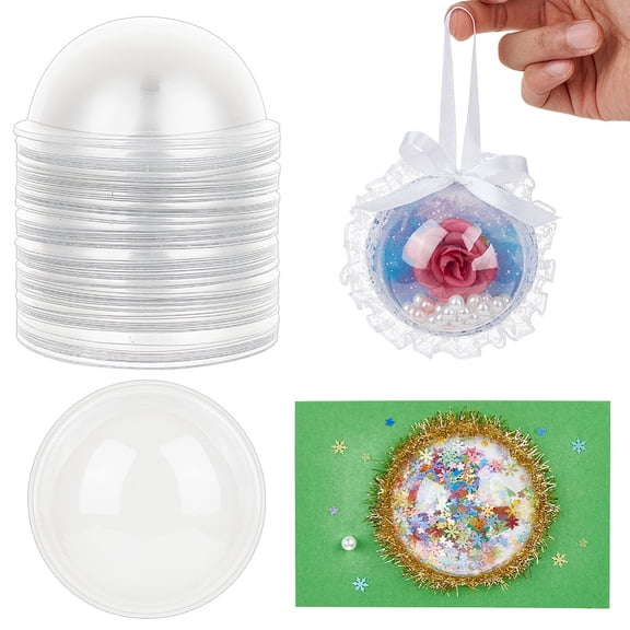 Transparent PVC Display Dome Plant Terrarium Decor Half Round for DIY Display Case Wish Bottle Clear 89x38mm Inner Diameter: 80mm