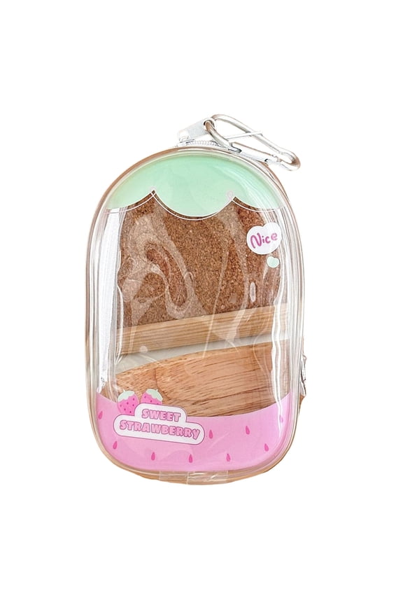 Transparent PVC Doll Pouch Keychain Case For Keys Car Walk Baby Accessories