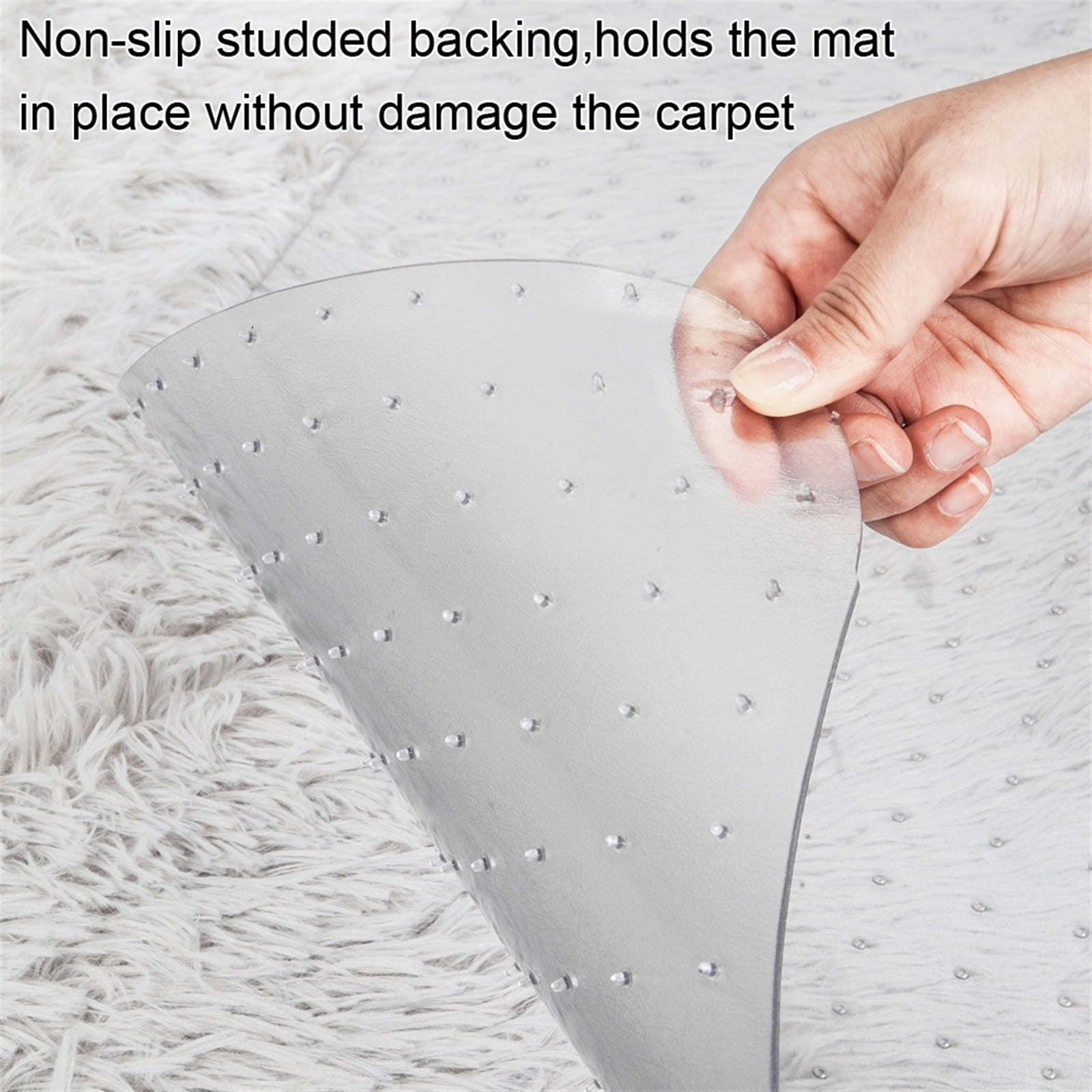 Transparent PVC Floor Protection Mat, Anti Scratch Chair Mat with Nail, Durable Clear Floor Mat, Smooth Glide Desk Chair Mat, Suitable for Tiles Concrete Floors Carpets Home Office Use