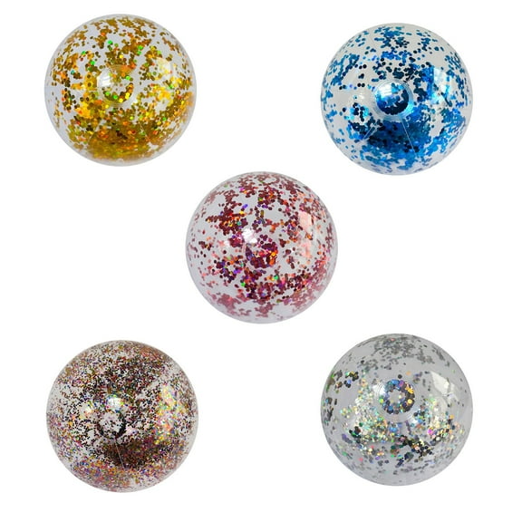Transparent PVC Inflatable Beach Ball Elastic Beach Ball Confetti Ball Pool Beach Outdoor Toys 5PC