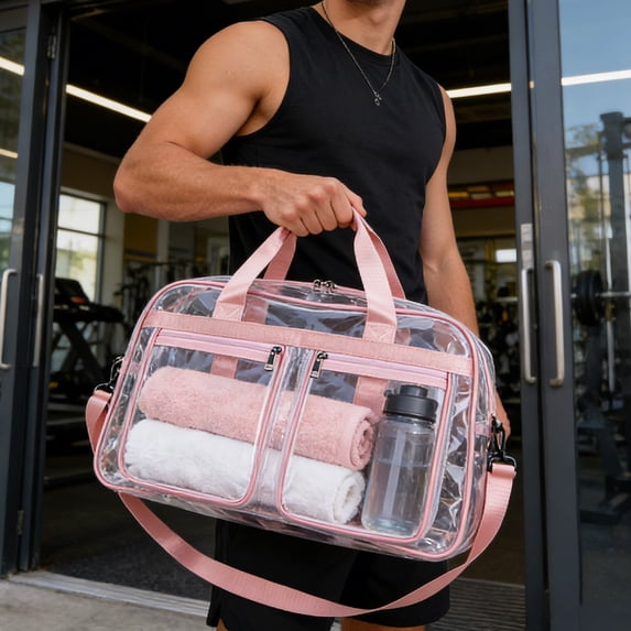 Transparent PVC Large Capacity Travel Bags, Full Clear Waterproof Storage Organizers, Versatile Fitness Swim Bags, Lightweight Portable Bags for Travel Gym Daily Use
