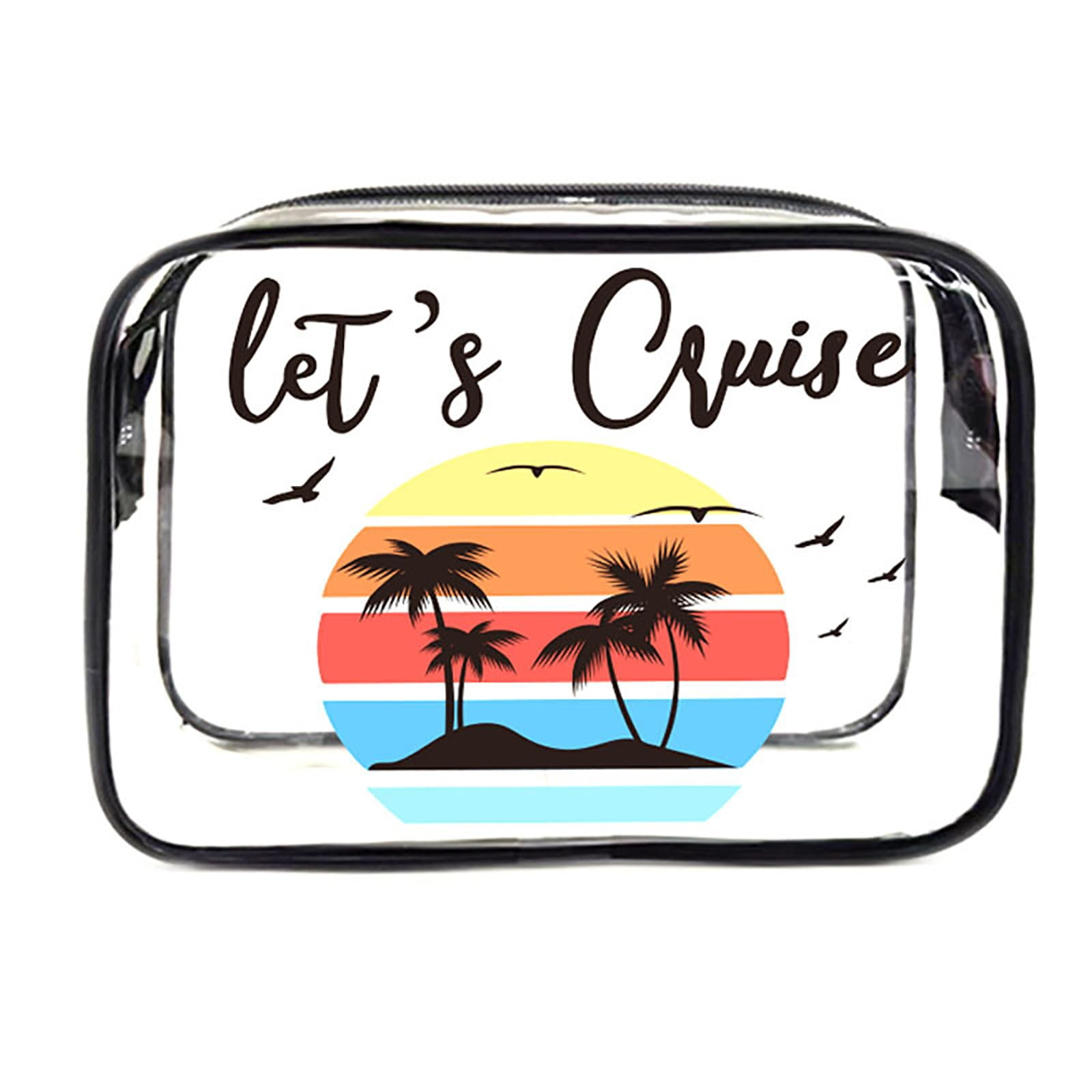 Transparent PVC Material Portable Printed Makeup Bag Cruise Cabin Gift Exchange Ideas Clear