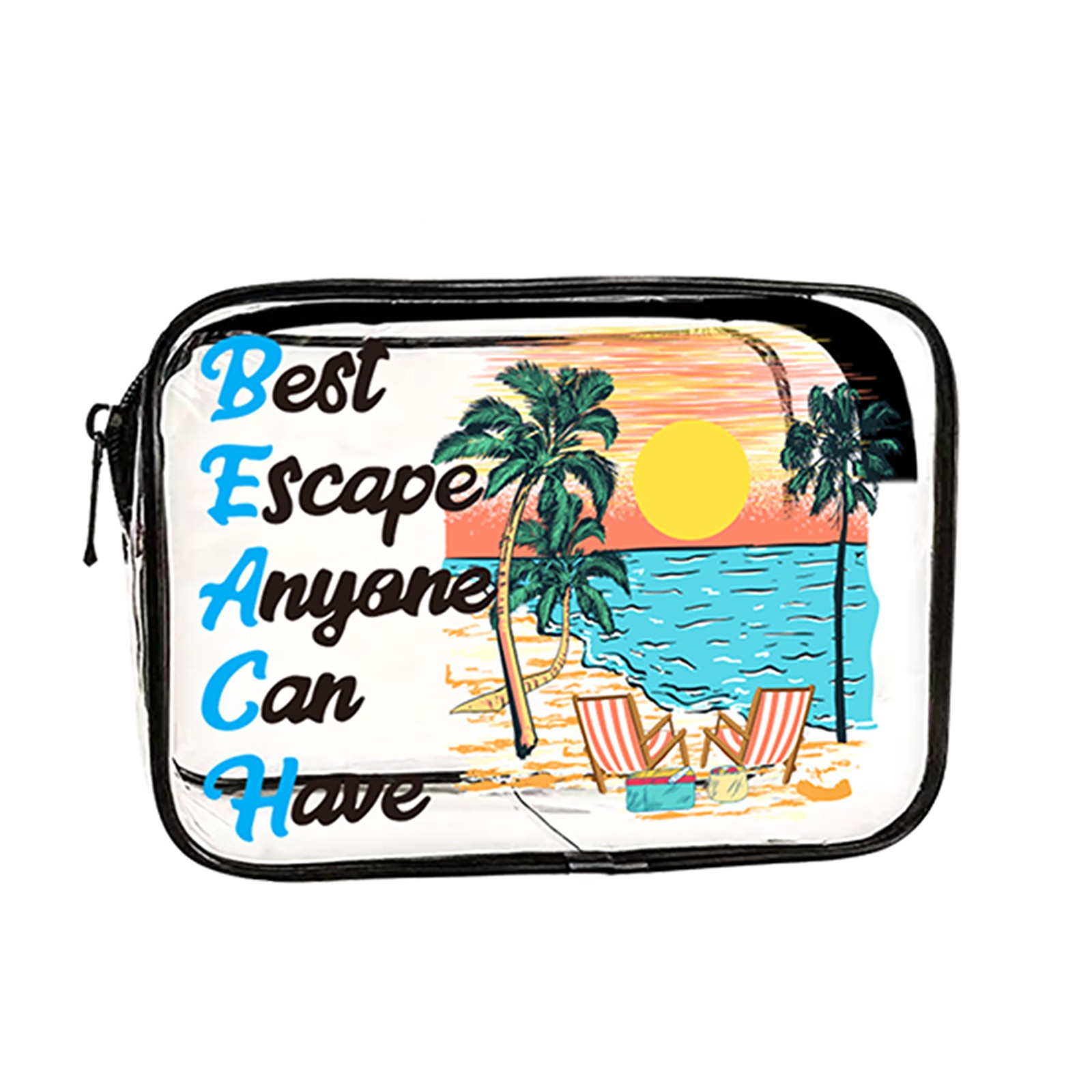 Transparent PVC Material Portable Printed Makeup Bag Cruise Cabin Gift Exchange Ideas Clear