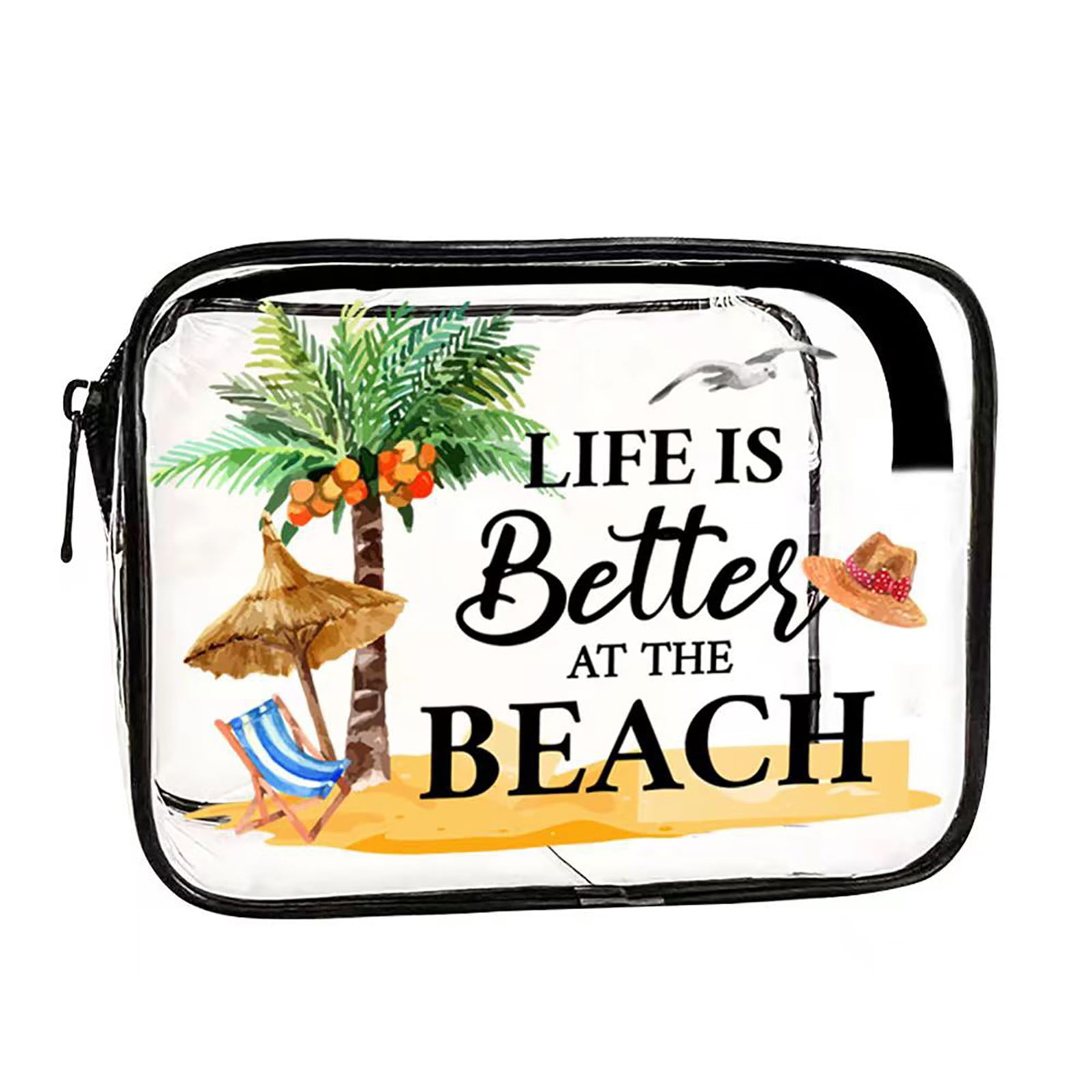 Transparent PVC Material Portable Printed Makeup Bag Cruise Cabin Gift