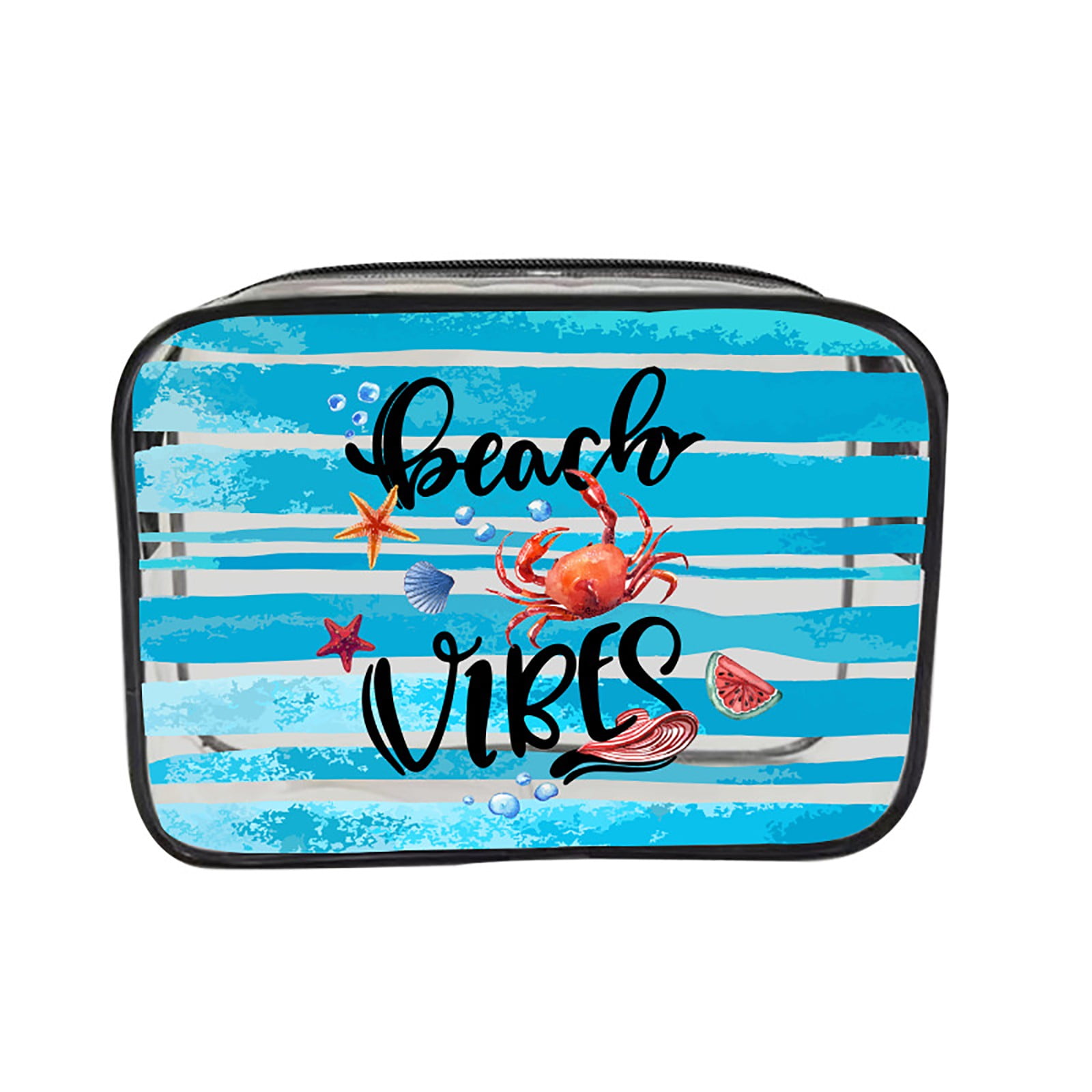 Transparent PVC Material Portable Printed Makeup Bag Cruise Cabin Gift Exchange Ideas Clear PVC