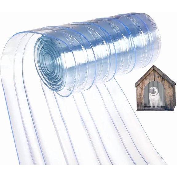 Transparent PVC Plastic Door Strip Curtain Door Screen Light Steel Blue 3000x183x2mm diy