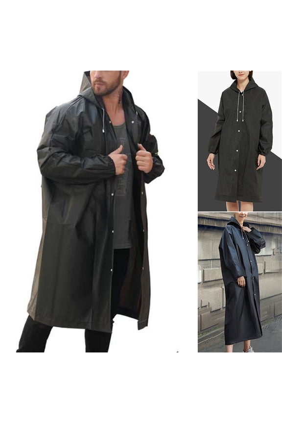 Transparent PVC Raincoat, Unisex Outdoor Travel Waterproof Clothing For Adults With Thick Clear Material Design For Rainy Weather Protection As Shown