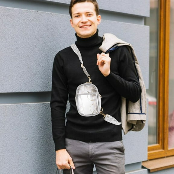 Transparent PVC Shoulder Crossbody Bag, Casual Beach Crossbody Bag with Adjustable Strap, Trendy and Practical PVC Small Chest Bag for Daily Use, Festivals, and Outdoor Activities