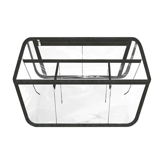 Transparent PVC Storage Organizer with Multiple Compartments Rectangular Shape Zipper Closure for Home Office Use