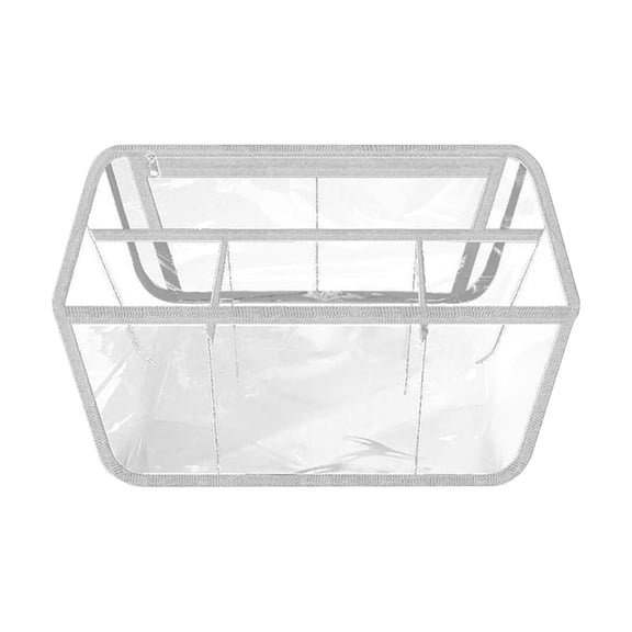 Transparent PVC Storage Organizer with Multiple Compartments Rectangular Shape Zipper Closure for Home Office Use