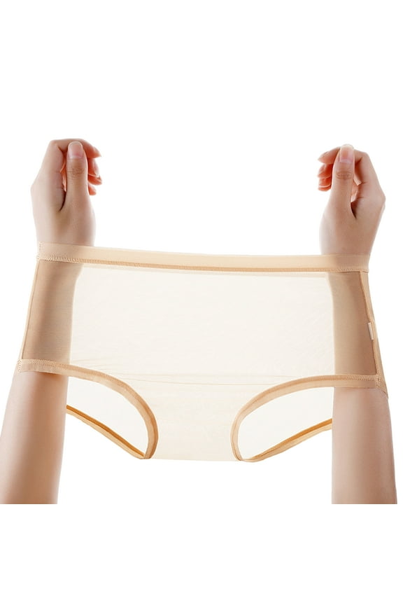 Transparent Panties for Women See Through Mesh Sheer Underwear Seamless Mid Rise Thin Briefs