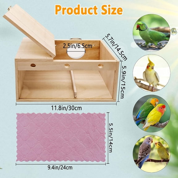 Transparent Parakeet Nesting Box for Bird Breeding - Natural Wood & Acrylic Design