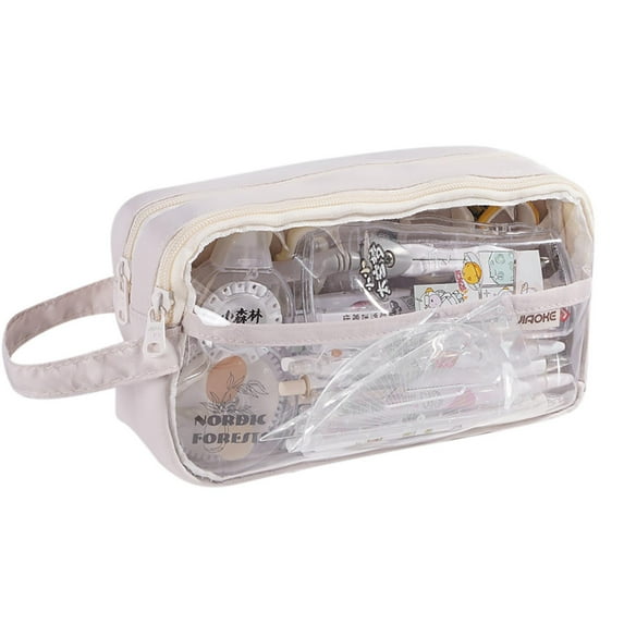 Transparent Pencil Case | Large Capacity Stationery Organizer | Multi-Compartment Zipper Pouch | Durable Transparent Design | Colorful Options | 3D Shape | Portable Storage