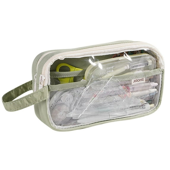 Transparent Pencil Case | Large Capacity Stationery Organizer | Multi-Compartment Zipper Pouch | Durable Transparent Design | Colorful Options | 3D Shape | Portable Storage