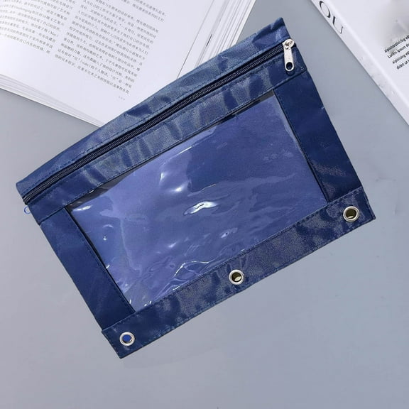 Transparent Pencil Case, Qiopertar Under $5 Three-hole Pencil Case Zipper Transparent PVC Document Storage Bag Detachable Folder Large Capacity Pencil Case