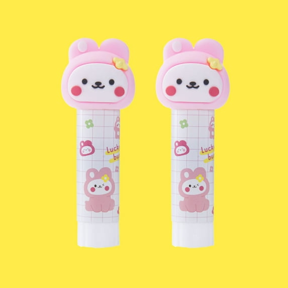 Transparent Permanent Glue Stick | Quick-Drying Washable Adhesive For Photos & Crafts | Wrinkle-Free Formula With Anti-Dry Cap(Cute Pattern Style)